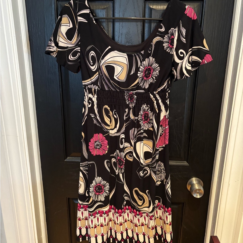 Nine West Black and Pink A-line Maxi Dress